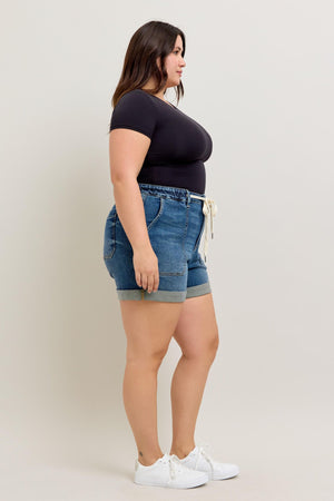Judy Blue High Waist Cuff Jogger Jean Shorts