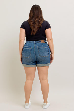 Judy Blue High Waist Cuff Jogger Jean Shorts