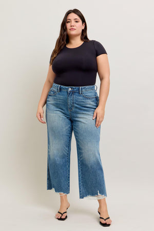 Judy Blue High Waist Rigid Magic Wide Leg Crop Jeans