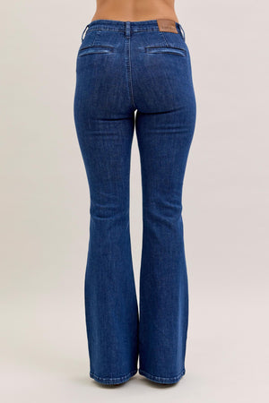 Judy Blue High Waist Flare with Patch Pocket Jeans