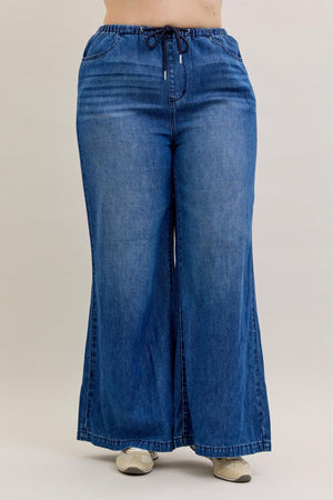 Judy Blue High Waist Featherweight Palazzo Wide Leg Jeans