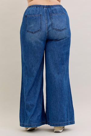 Judy Blue High Waist Featherweight Palazzo Wide Leg Jeans