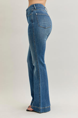 Judy Blue High Waist Flare Tummy Control Double Button Waist Band