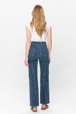 Judy Blue High Waist Elastic Waist Vintage Straight Leg Jeans