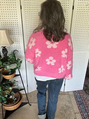 Floral Open Front Fuzzy Cardigan - 5 colors
