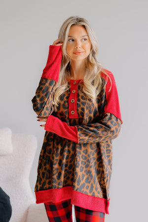 Wild Sleigh Ribbed Knit Top