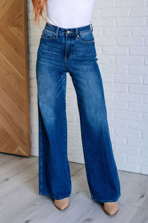 Judy Blue High Rise Tummy Control Retro Wide Leg Jeans Tall (33.5" Inseam)