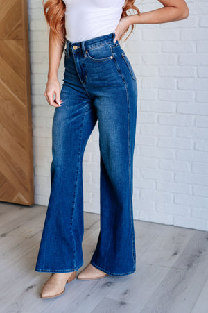 Judy Blue High Rise Tummy Control Retro Wide Leg Jeans Tall (33.5" Inseam)