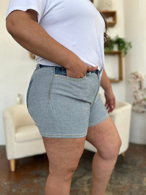 Judy Blue High Waist Color Block Denim Shorts