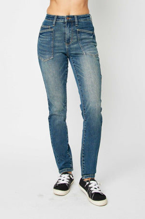 Judy Blue High Waist Classic Relaxed Patch Pocket Jeans