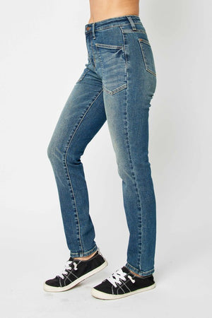 Judy Blue High Waist Classic Relaxed Patch Pocket Jeans