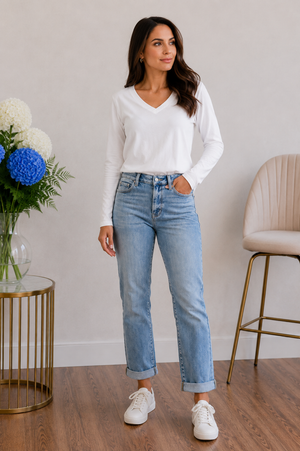 Keep It Classic Long Sleeve Top White