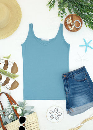 Kennedy Tank - Dusty Blue by Michelle Mae