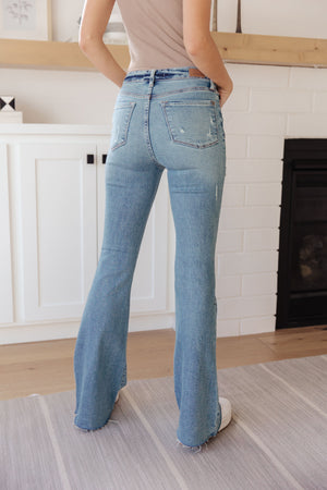 Judy Blue High Rise Heavy Destroyed Flare Jeans