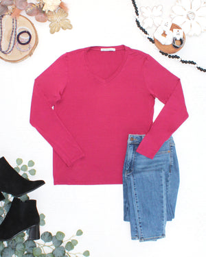 PREBOOK Larissa Long Sleeve - Deep Raspberry