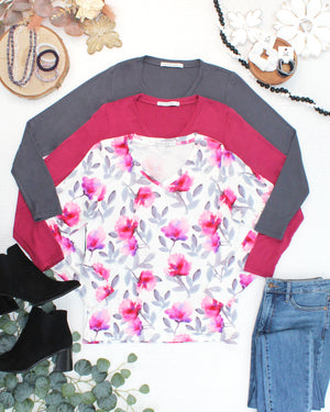 PREBOOK Larissa Long Sleeve - Deep Raspberry