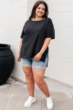Let Me Live Relaxed Tee in Black by Rae Mode
