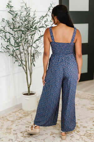 Live Your Best Life Floral Jumpsuit in Blue Floral