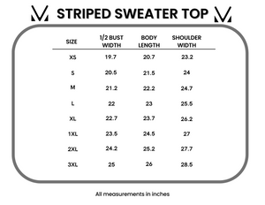 Striped Sweater Top - Olive and Tan by Michelle Mae