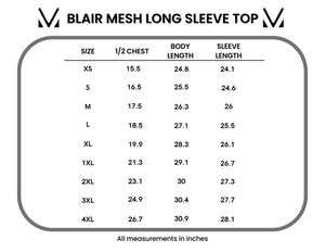 Blair Mesh Long Sleeve Top - Black and White Checkers by Michelle Mae