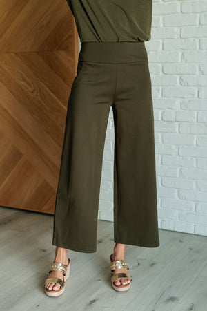 Magic Wide Leg Crop Pants in Olive by Dear Scarlett