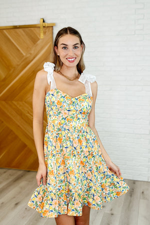 Miss Frills A Lot Flare Mini Dress in Orange