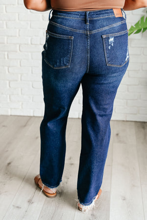 Judy Blue High Waist Rigid Magic Distressed Straight Jeans