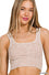Ribbed Cropped Square Neck Mineral Washed Bralette by Zenana 6138