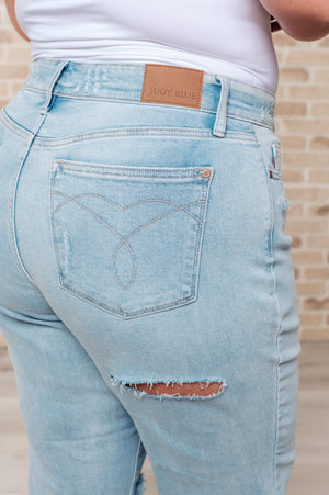 Judy Blue High Waist 90's Front & Back Distressed Straight Leg Jeans