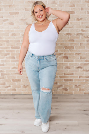Judy Blue High Waist 90's Front & Back Distressed Straight Leg Jeans