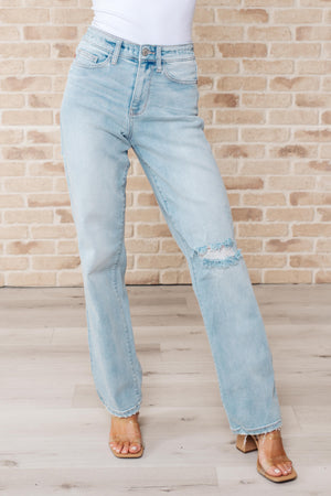 Judy Blue High Waist 90's Front & Back Distressed Straight Leg Jeans