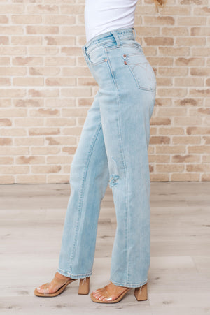 Judy Blue High Waist 90's Front & Back Distressed Straight Leg Jeans