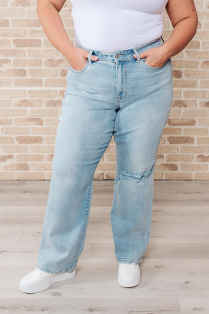 Judy Blue High Waist 90's Front & Back Distressed Straight Leg Jeans
