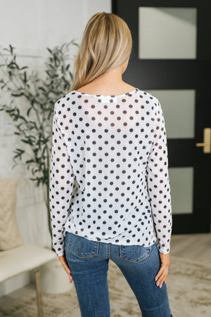Passively Poise Long Sleeve Top in Polka Dot