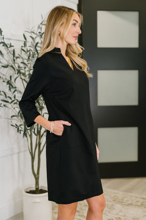 Portfolio Quarter Sleeve Dress in Black by Dear Scarlett