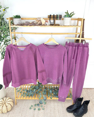 Vintage Wash Joggers - Purple by Michelle Mae
