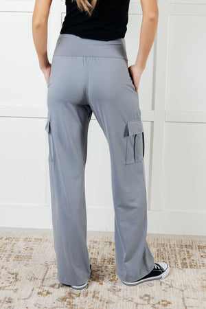Race to Relax Buttery Soft Cargo Pants in Rhino Grey
