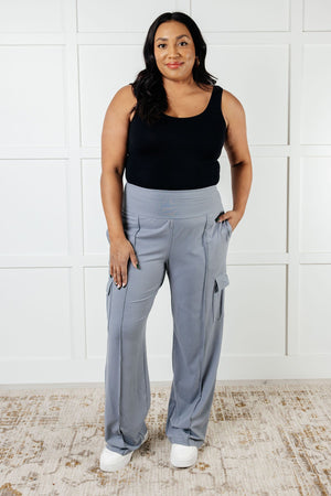 Race to Relax Buttery Soft Cargo Pants in Rhino Grey