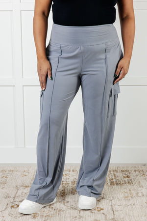 Race to Relax Buttery Soft Cargo Pants in Rhino Grey
