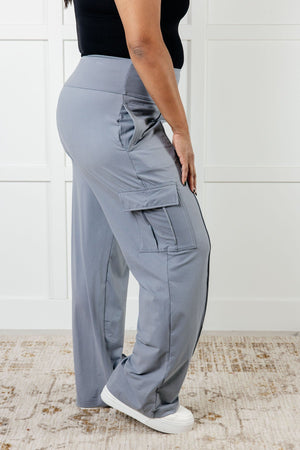Race to Relax Buttery Soft Cargo Pants in Rhino Grey
