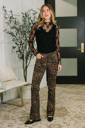 Judy Blue High Waist Leopard Print Bootcut Jeans