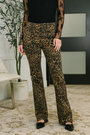 Judy Blue High Waist Leopard Print Bootcut Jeans
