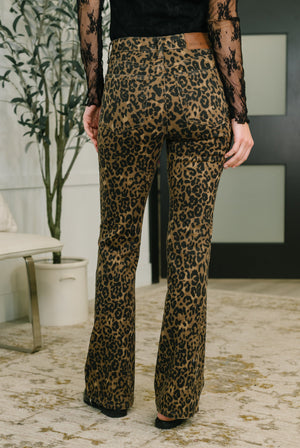 Judy Blue High Waist Leopard Print Bootcut Jeans