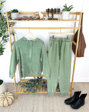Ryker Vintage Wash Hoodie- Olive by Michelle Mae