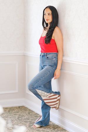 Judy Blue High Waist Americana Freedom Rings Flag Print Flare