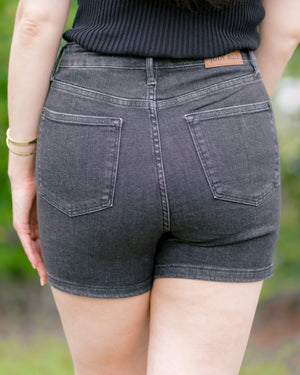 Judy Blue High Waist Tummy Control Black Denim Short