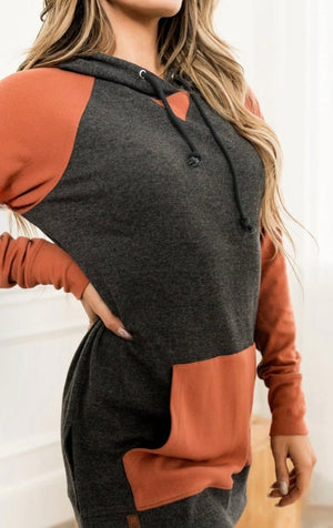 Ampersand Avenue Side slit hoodie - Golden Autumn