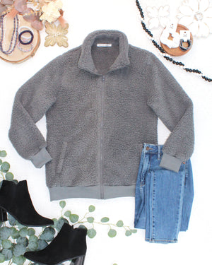 PREBOOK Skylar Sherpa Fullzip - Grey