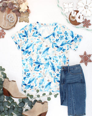PREBOOK Sophie Top - Winter Blue Floral