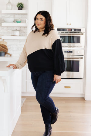 Split Decision Color Block Cargo Sleeve Top